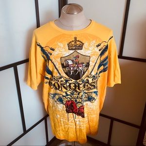 Attitude Gold Conquest Men's Graphic Tee Size 3X "Freedom Pride Victory" AB204